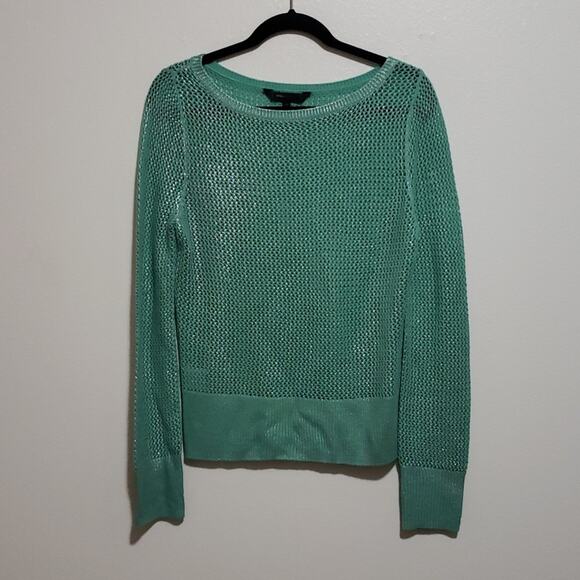 BCBGMAXAZRIA Mesh Turquoise Sweater - Picture 1 of 6